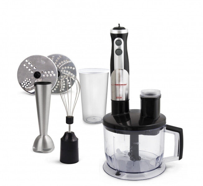 Esperanza EKM004 blender 0,6 L Nedsænkning blender 800 W Sort, Sølv, Transparent