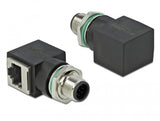 DeLOCK 66315 kabel kønsskifter M12 RJ45 Sort