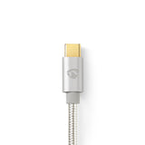 Nedis CCTB60700AL20 USB-kabel USB 2.0 2 m USB C 0,48 Gbit/sek. Aluminium