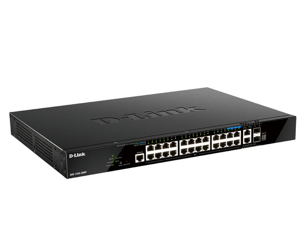 D-Link DGS-1520-28MP/E netværksswitch Administreret L3 Gigabit Ethernet (10/100/1000) Strøm over Ethernet (PoE) 1U Sort