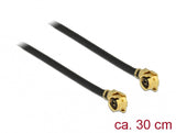 DeLOCK 89609 koaxial kabel 1.13 0,3 m MHF (I-PEX) Sort, Guld
