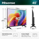 Hisense 40A49S 101,6 cm (40") Fuld HD Smart TV Wi-Fi Sort