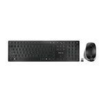 CHERRY DW 9500 SLIM tastatur Mus inkluderet Universel RF trådløs + Bluetooth AZERTY Belgisk Sort, Grå