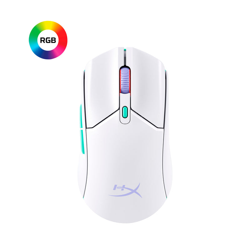 HyperX Pulsefire Haste 2 Core – Trådløs gamingmus (hvid/grøn/lilla)