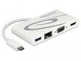 DeLOCK 87731 dockingstation USB 3.2 Gen 1 (3.1 Gen 1) Type-C Grå, Hvid
