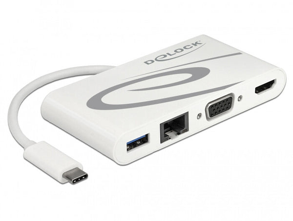 DeLOCK 87731 dockingstation USB 3.2 Gen 1 (3.1 Gen 1) Type-C Grå, Hvid