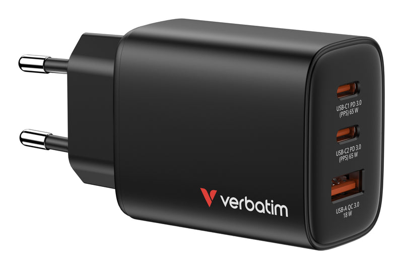 Verbatim 32352 oplader til mobil enhed Universel Sort Vekselstrøm Hurtig opladning Indendørs