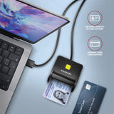 Axagon CRE-SM3SD USB Smart card & SD/microSD/SIM Flat smartcard læser Indendørs USB 2.0 Sort
