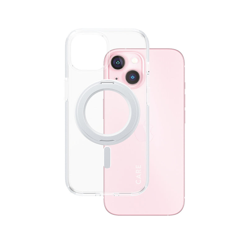 PanzerGlass CARE™ by ® Case Transparent m. Sølv Kickstand & MagSafe iPhone 15