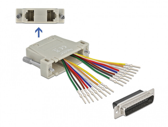 DeLOCK 66833 kabel kønsskifter D-Sub 25pin 2x RJ-45 Beige