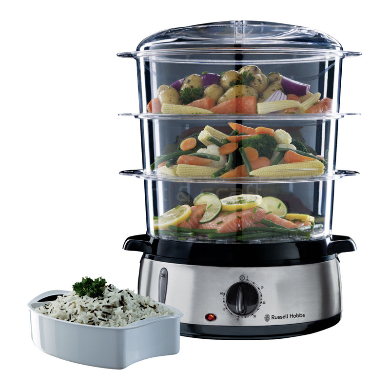 Russell Hobbs 19270-56 dampkoger 3 kurv(e) Fritstående 800 W Sort, Rustfrit stål
