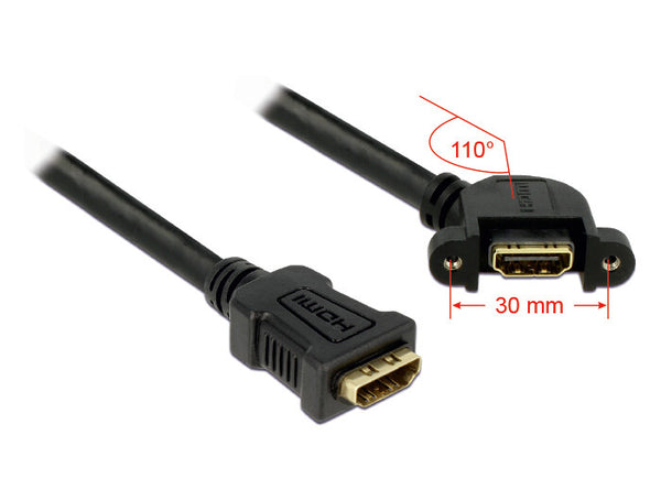 DeLOCK 0.25m 2xHDMI HDMI-kabel 0,25 m HDMI Type A (Standard) Sort