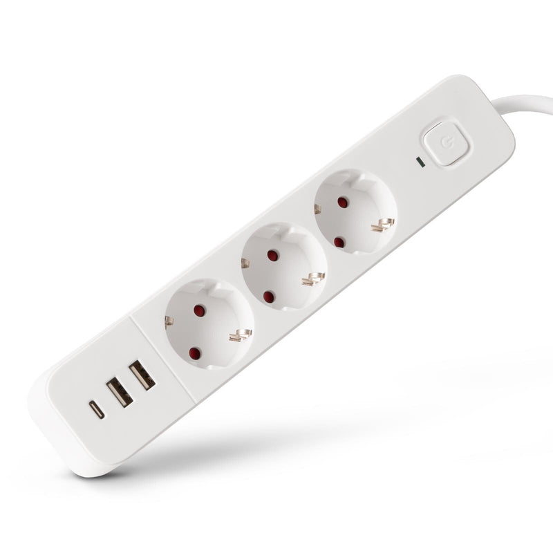 Entac ESES1.5G3-1.5-SW-2UA1UC stikdåse 1,5 m 3 AC stikkontakt(er) Indendørs Hvid