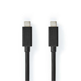 Nedis CCGB64020BK20 USB-kabel USB 3.2 Gen 2 (3.1 Gen 2) 2 m USB C 20 Gbit/sek. 100 W Sort