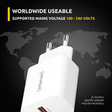 Intenso POWER ADAPTER USB-A/USB-C/7803012 Universel Hvid Vekselstrøm Hurtig opladning Indendørs