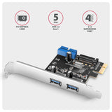 Axagon PCEU-232RS interface-kort/adapter Intern USB 3.2 Gen 1 (3.1 Gen 1)
