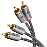 Goobay 65292 lydkabel 1 m 2 x RCA Sort, Sølv