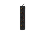 Lanberg PS0-05F-0300-BK stikdåse 3 m 5 AC stikkontakt(er) Indendørs Sort