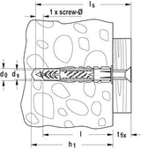 Fischer 518887 skrueanker og vægudtag 20 stk 60 mm