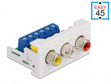 DeLOCK 81339 kabelsamler 3 x RCA Hvid