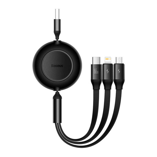 Baseus CAMJ010101 USB-kabel USB 2.0 1,1 m USB A USB C/Micro-USB B/Lightning 0,48 Gbit/sek. 66 W Sort