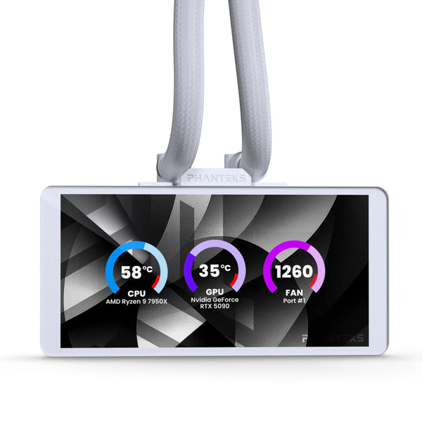 Phanteks Glacier One 360M25 LCD Processor Alt-i-en væskekøler 12 cm Hvid 1 stk