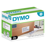 DYMO Ægte LabelWriter Højkapacitets Fragtetiketter | (59 mm x 102 mm) | 2 ruller med 575 let-aftrækkelige etiketter (1.150 adresseetiketter) | Selvklæbende | til LabelWriter 4XL/5XL etiketprintere
