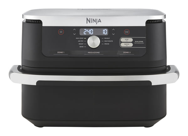 Ninja AF500EU frituregryde Dobbelt 10,4 L Enkeltstående 2470 W Varmluftsteger Sort, Rustfrit stål