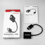 Axagon RVD-VGN videokabel adapter 0,15 m DisplayPort VGA (D-Sub) Sort