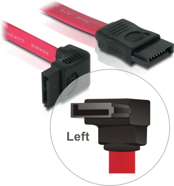 DeLOCK SATA Cable - 0.22m SATA-kabel 0,22 m Rød