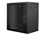 Lanberg WF01-6412-10B stativ 12U Vægmonteret stativ Sort