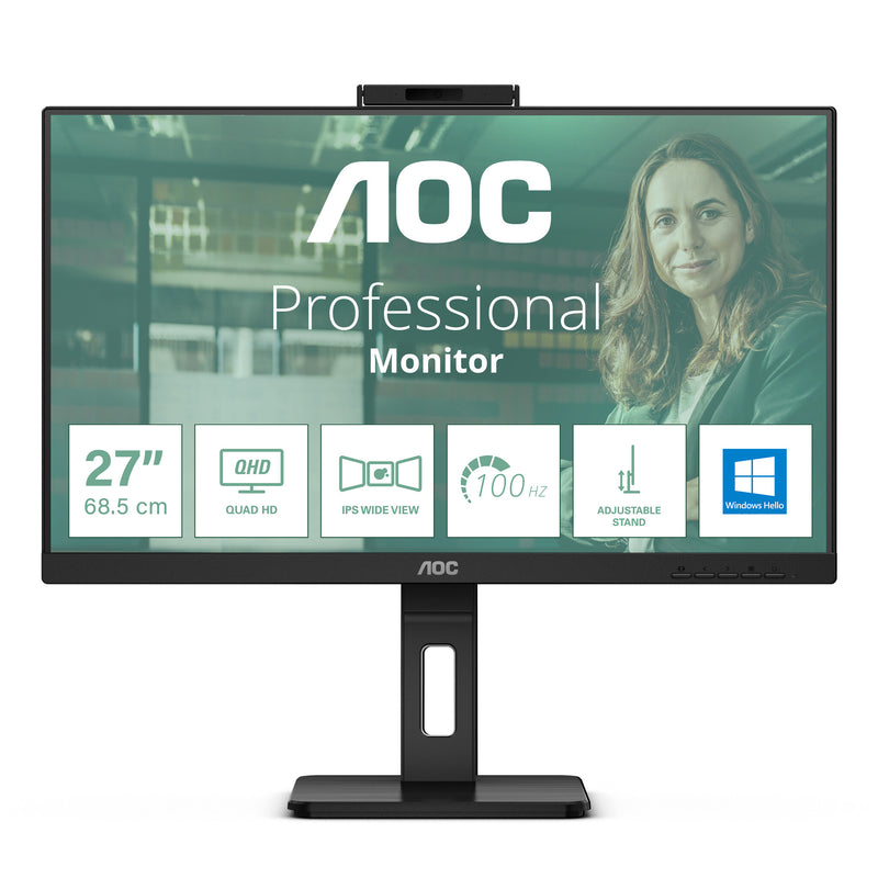 AOC Q27P3CW computerskærm 68,6 cm (27") 2560 x 1440 pixel Quad HD LED Sort
