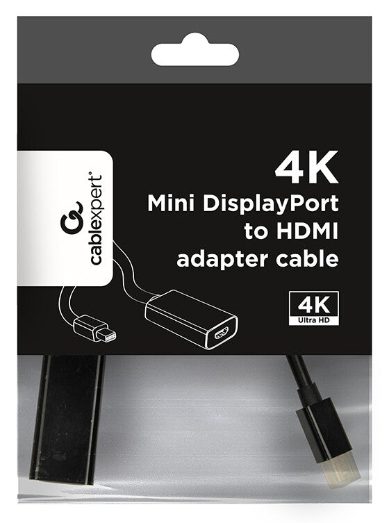 Gembird A-mDPM-HDMIF4K-01 0,15 m Mini DisplayPort HDMI Sort