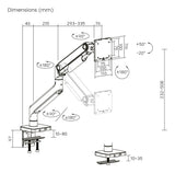 Digitus DA-90473 skærmbeslag og -stativer 124,5 cm (49") Skrivebord Sort