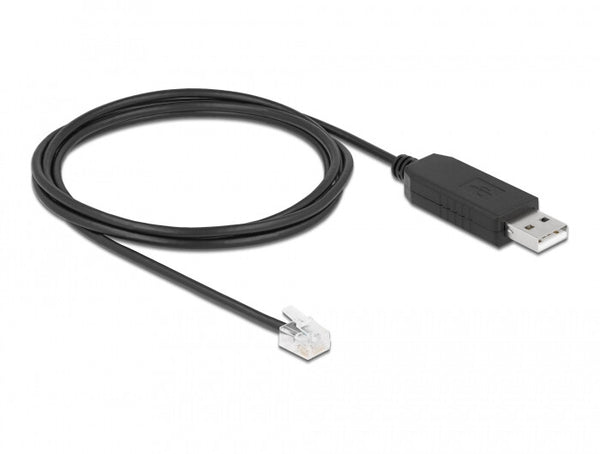 DeLOCK 66736 kabel kønsskifter RJ-12 USB 2.0 Type-A Sort