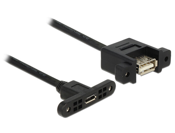 DeLOCK 1m, USB2.0 Micro-B/USB2.0-A USB-kabel USB A Micro-USB B 0,48 Gbit/sek. Sort