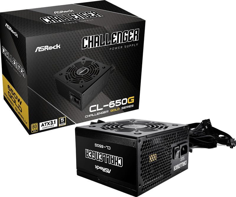 Asrock CL-650G Challenger enhed til strømforsyning 650 W 20+4 pin ATX ATX Sort