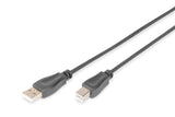 Digitus AK-300105-005-S USB-kabel USB 2.0 0,5 m USB A USB B 0,48 Gbit/sek. Sort