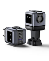 Ugreen Nexode RG 65W 3-Port GaN Mobil computer, Mobiltelefon, Laptop, Strømbank, Telefon Grå Vekselstrøm Hurtig opladning Indendørs