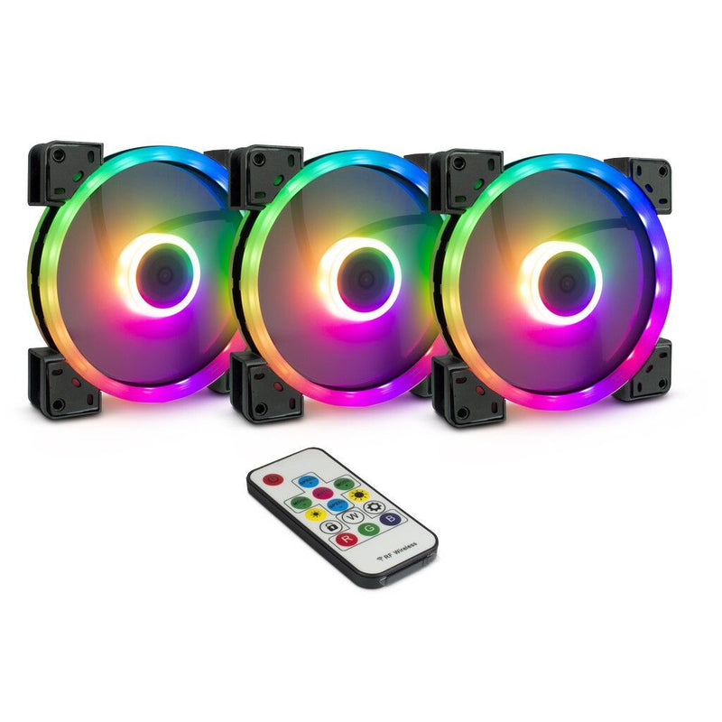 Inter-Tech Argus RGB-Fan Set RS-14 Computerkabinet Ventilator 14 cm Sort