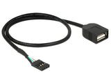 DeLOCK 83825 USB-kabel USB 2.0 0,4 m USB A 0,48 Gbit/sek. Sort