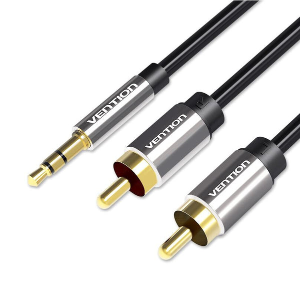 Vention BCFBI lydkabel 3 m 3.5mm 2 x RCA Sort