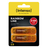 Intenso Rainbow Line 64GB Orange 2er USB-nøgle USB Type-A 2.0