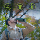 Extralink PURISOO+ BUTELKA Z SYSTEMEM FILTRUJACYM Z POMPKA 400ML FILTR UF + ACF Vandfiltreringsflaske 0,4 L Grøn, Oliven