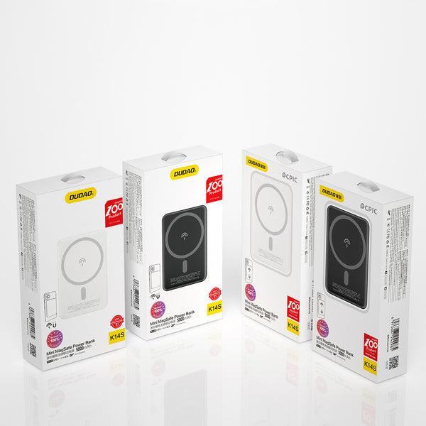 DUDAO wireless powerbank MagSafe 5000mAh black K14S Trådløs opladning Sort