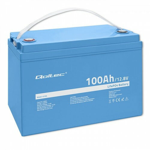 Qoltec 53705 batteri til køretøj Lithium jern fosfat (LiFePO4) 100 At 12,8 V 100 A Bil