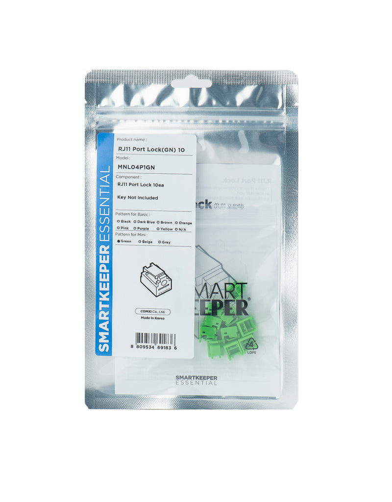 Smartkeeper MNL04P1GN portblokering RJ-11 Grøn 1 stk