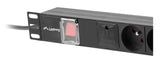 Lanberg PDU-05E-0200-BK strømforsyningsenhed (PDU) 5 AC stikkontakt(er) 1U Sort