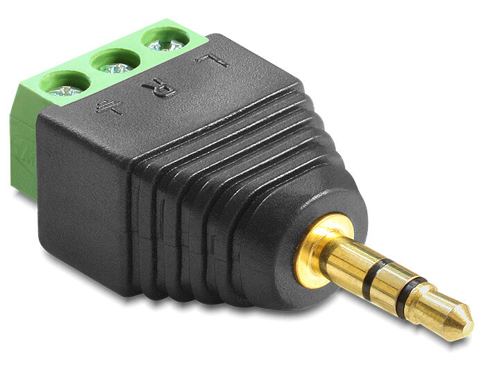 DeLOCK 65419 kabel kønsskifter 3.5mm 3p Sort, Grøn, Sølv