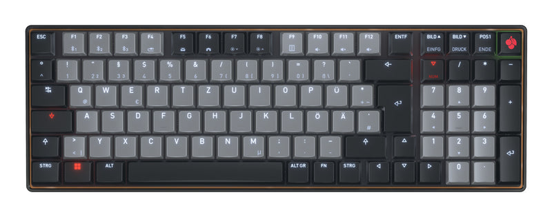 CHERRY KW 550 MX LP tastatur Hjemme/kontor USB + Bluetooth QWERTZ Tysk Sort